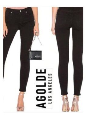 REVOLVE x Agolde Women’s Jeans High Rise Jet Black Filter Free Sophie 26